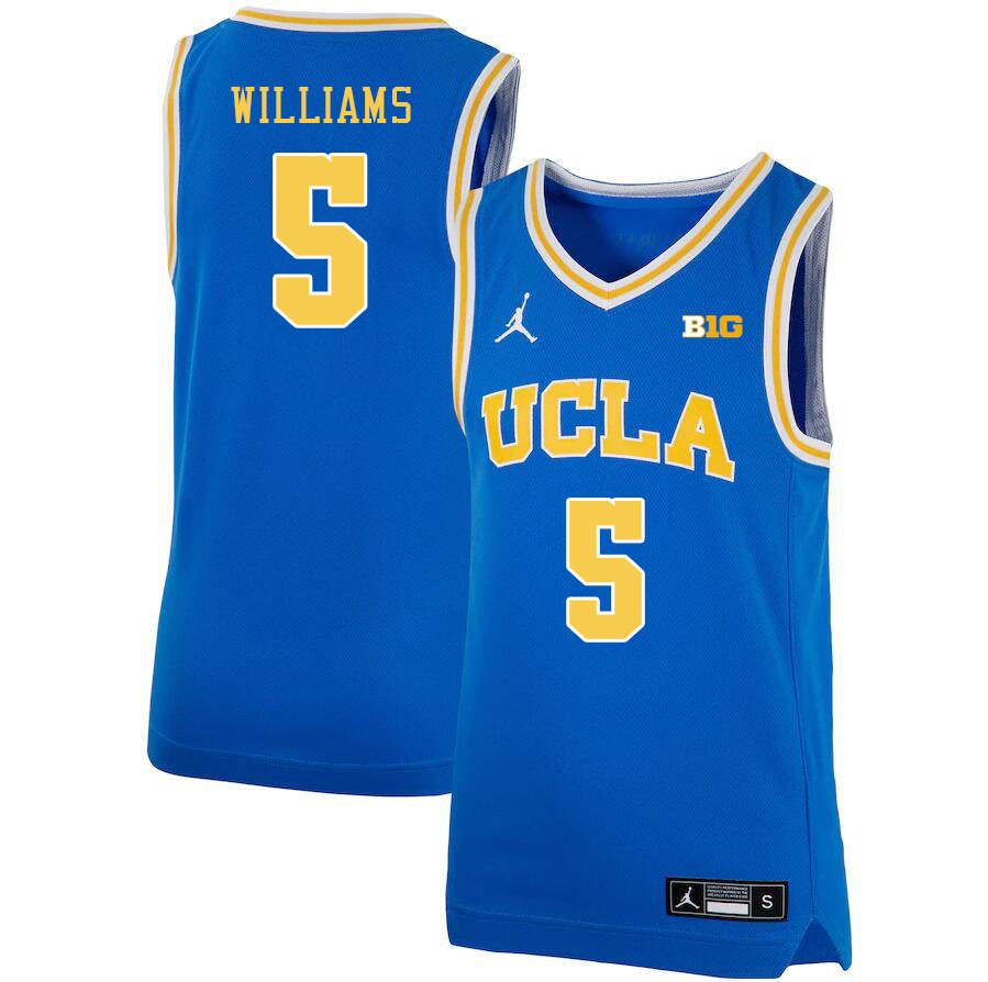 UCLA Bruins #5 Brandon Williams Big 10 Conference College Basketball Jerseys Stitched Sale-Royal